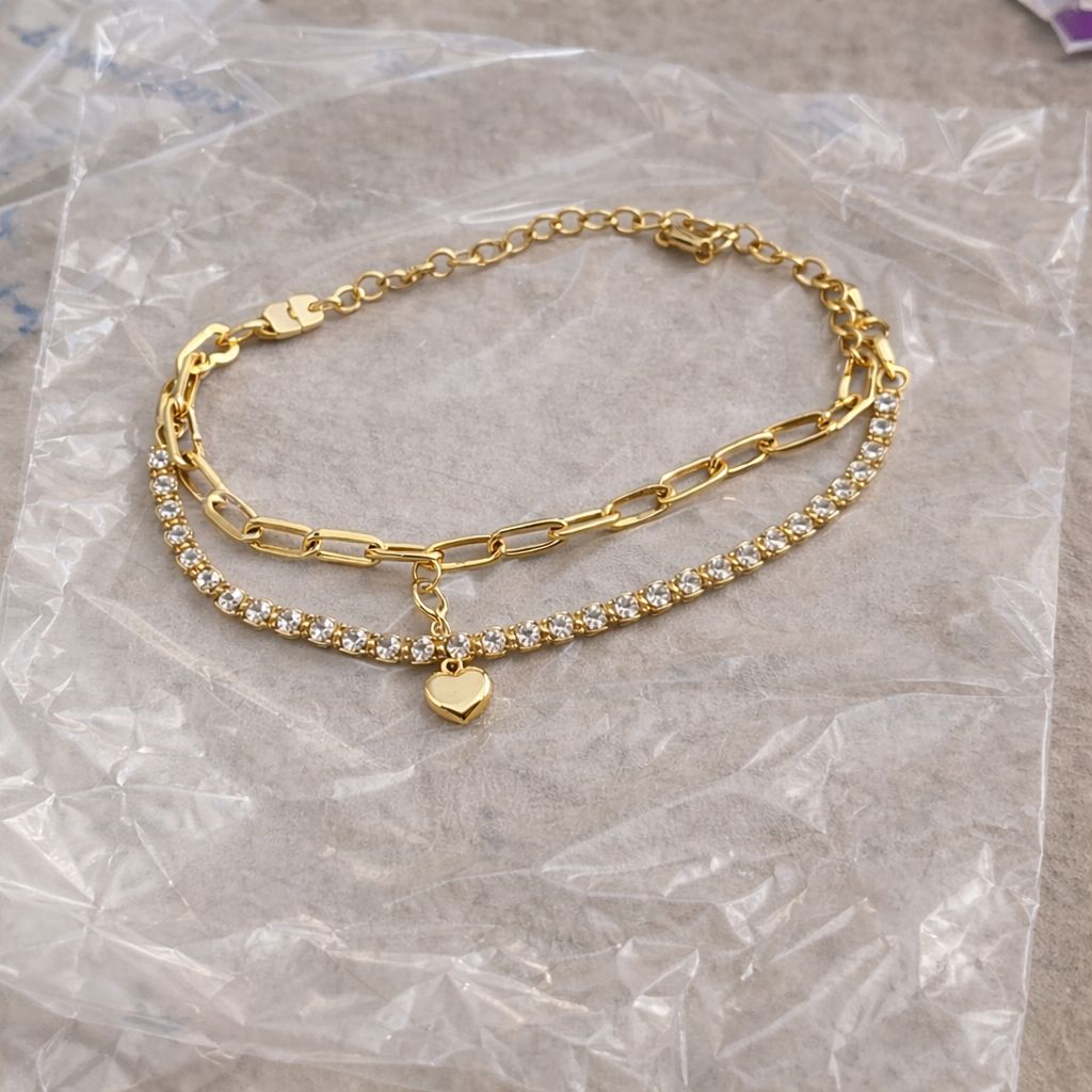Gold Double Layer Anklet