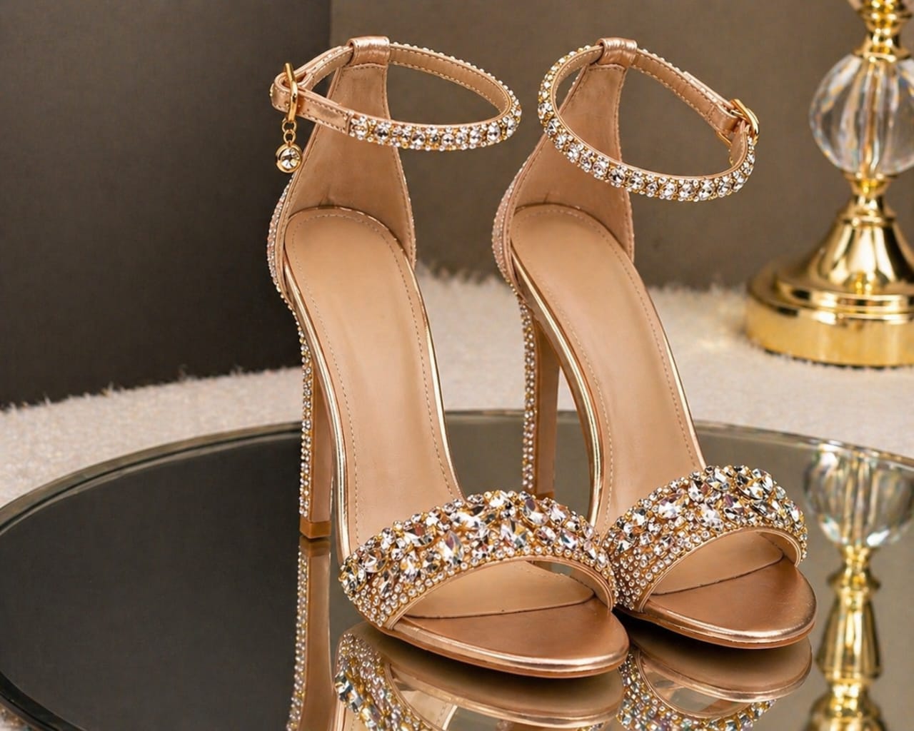 Rhinestone Strap Stiletto...