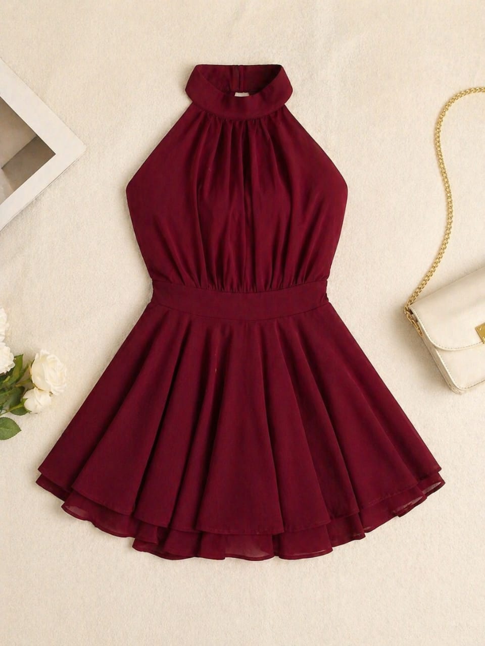 Velvet Bloom Mini Dress