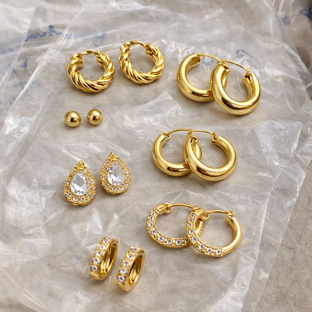 Gold Earrings Set 